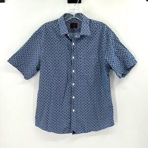 UNTUCK it Stoller Short Sleeve Button Down - Navy Waves - Small